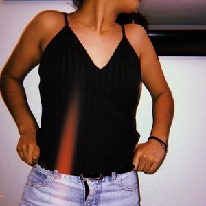 Recreated cropped ribbed shirt